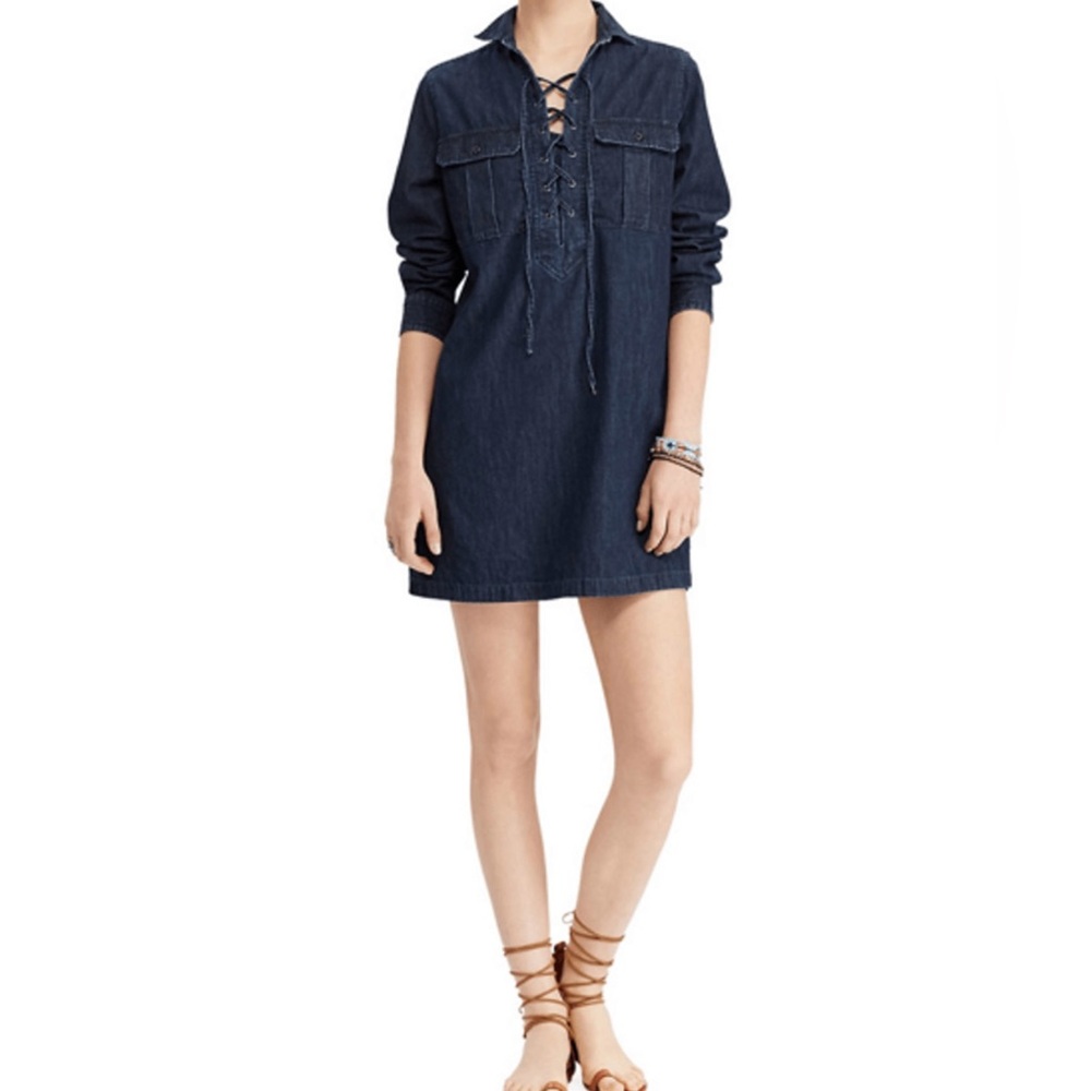 Denim & Supply Ralph Lauren Navy Lace-Up Dress